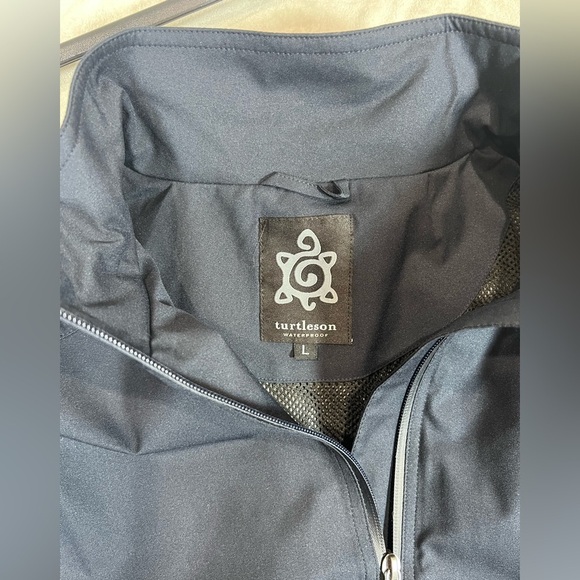 NWT Turtleson L Waterproof Navy Full Zip Golf Performance Windbreaker Coat R4 - Picture 7 of 12